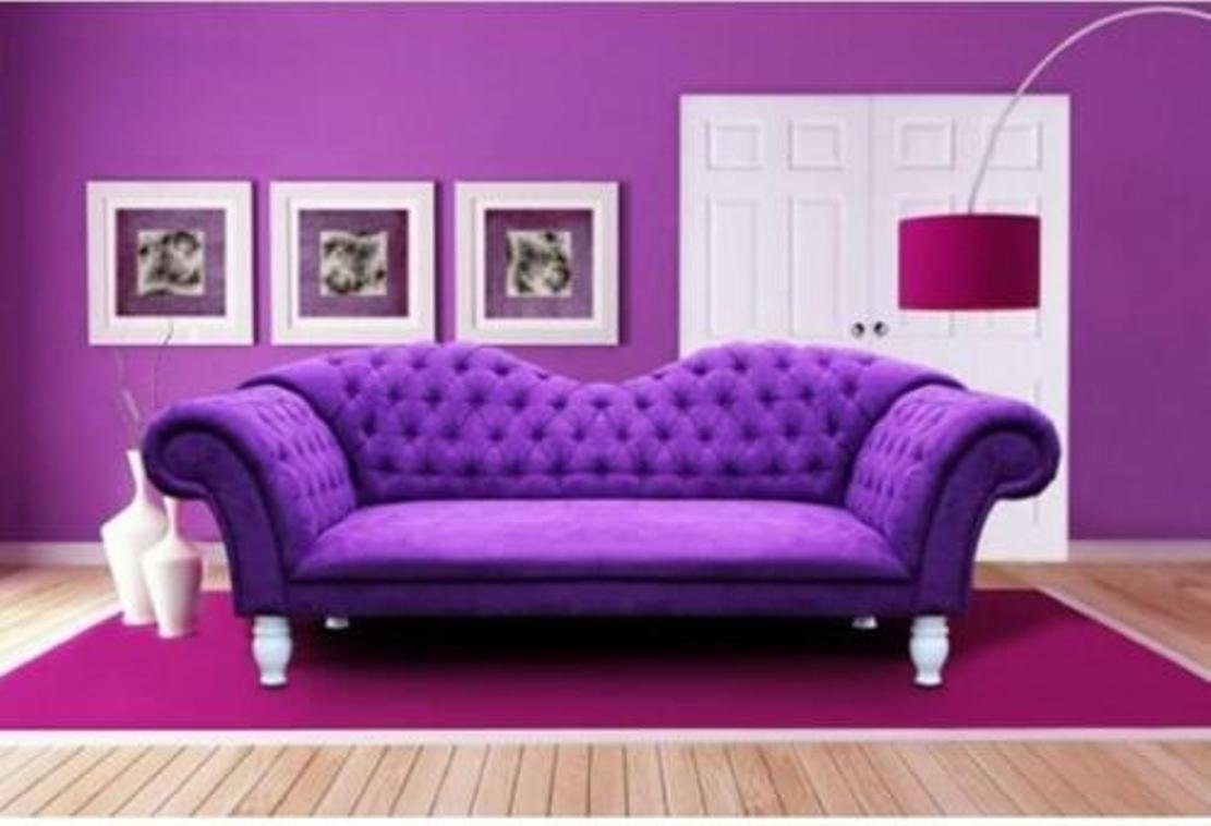 JVmoebel Chesterfield-Sofa, Chesterfield Sofa Designer Polster Klassische Sofas Couchen CUPIDOIII Couch Big Lila
