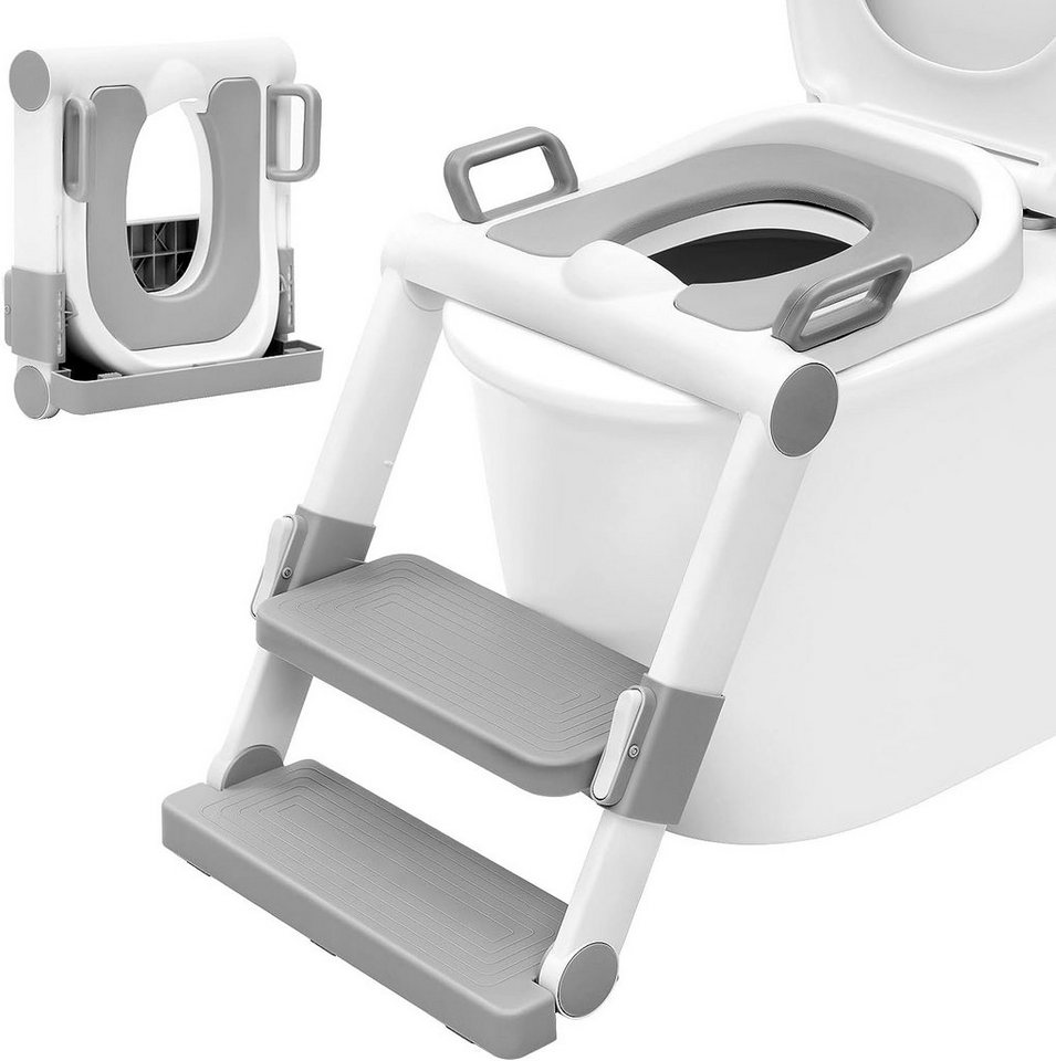 COSTWAY Kinder Toilettensitz höhenverstellbar, Toilettentrainer faltba –
