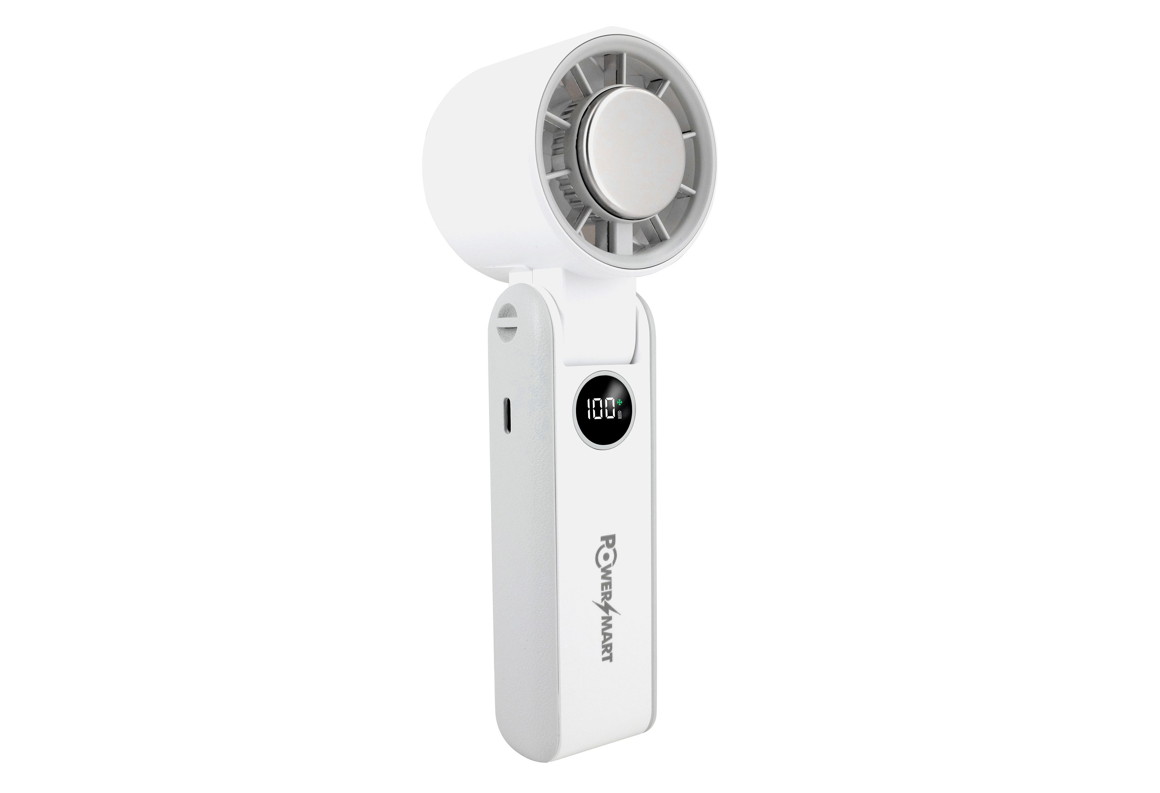 PowerSmart Handventilator Handventilator, einstellbare Geschwindigkeit (1-100), Mini-Ventilator 3000mAh Akku,faltbar mit Kühlplatte und Digitalanzeige