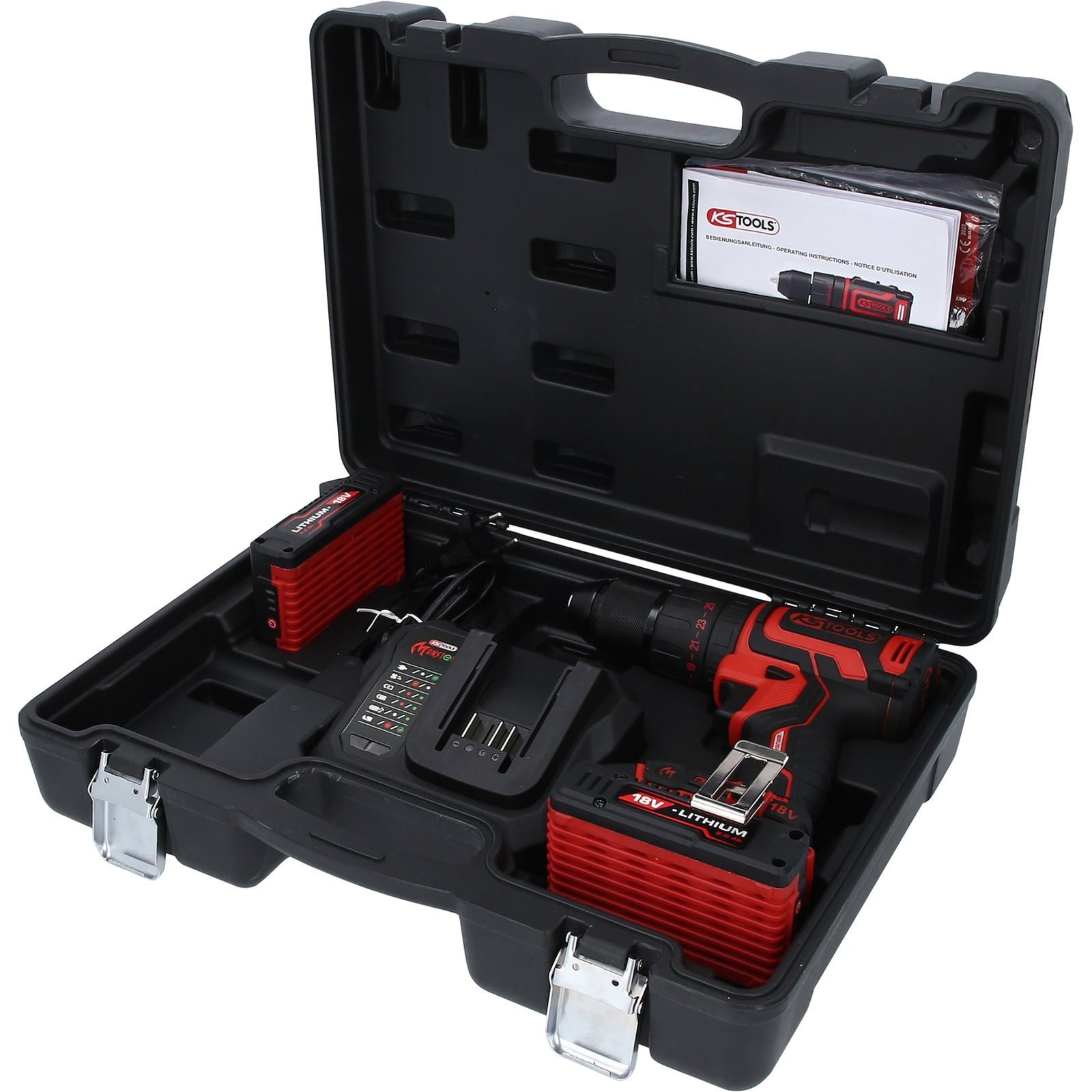 KS Tools Akku-Schlagschrauber KS TOOLS eMONSTER Brushless-Akku-Schlag-Bohr-Schrauber-Satz 4tlg....