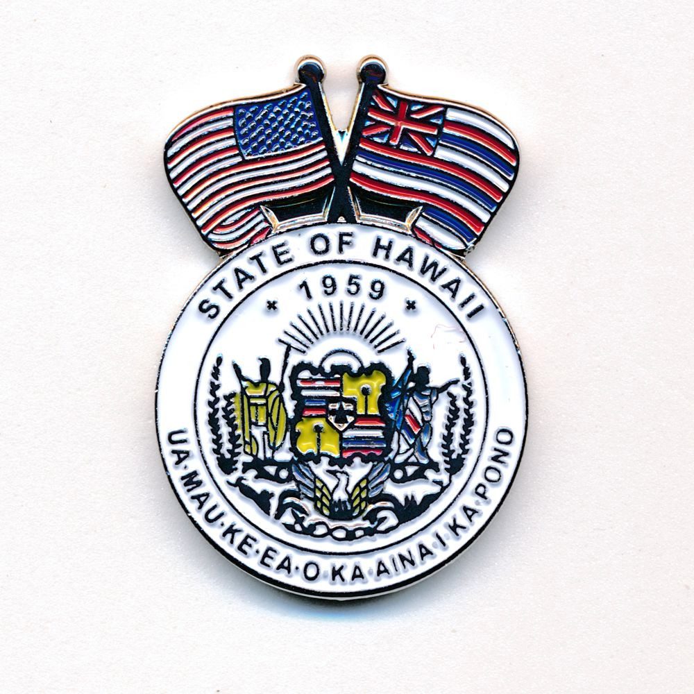 Anstecknadel State of Hawaii USA Flagge Siegel Hilo Edel Pin Anstecker 1010