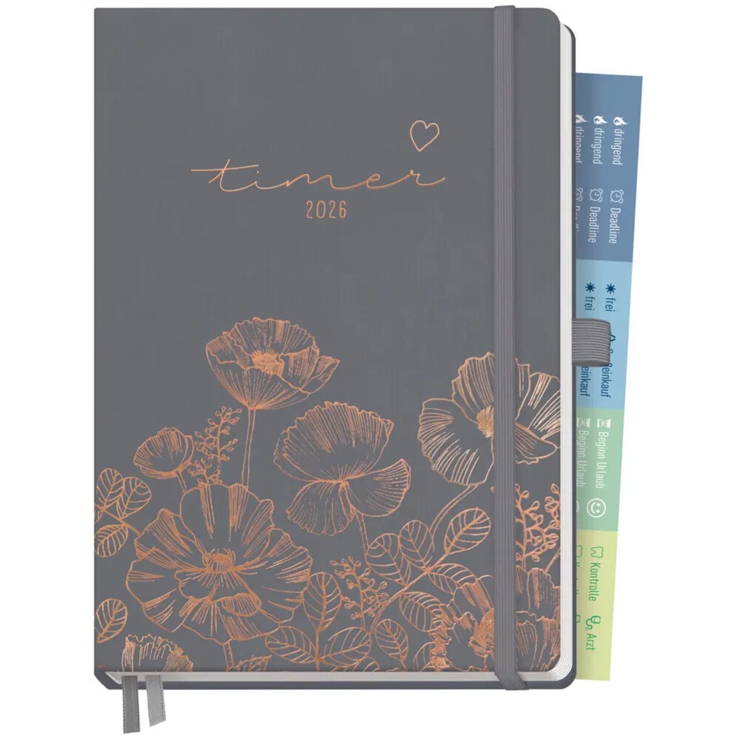 Häfft Taschenkalender Chäff-Timer Premium 25/26 18 Monate A5 [Poppy]