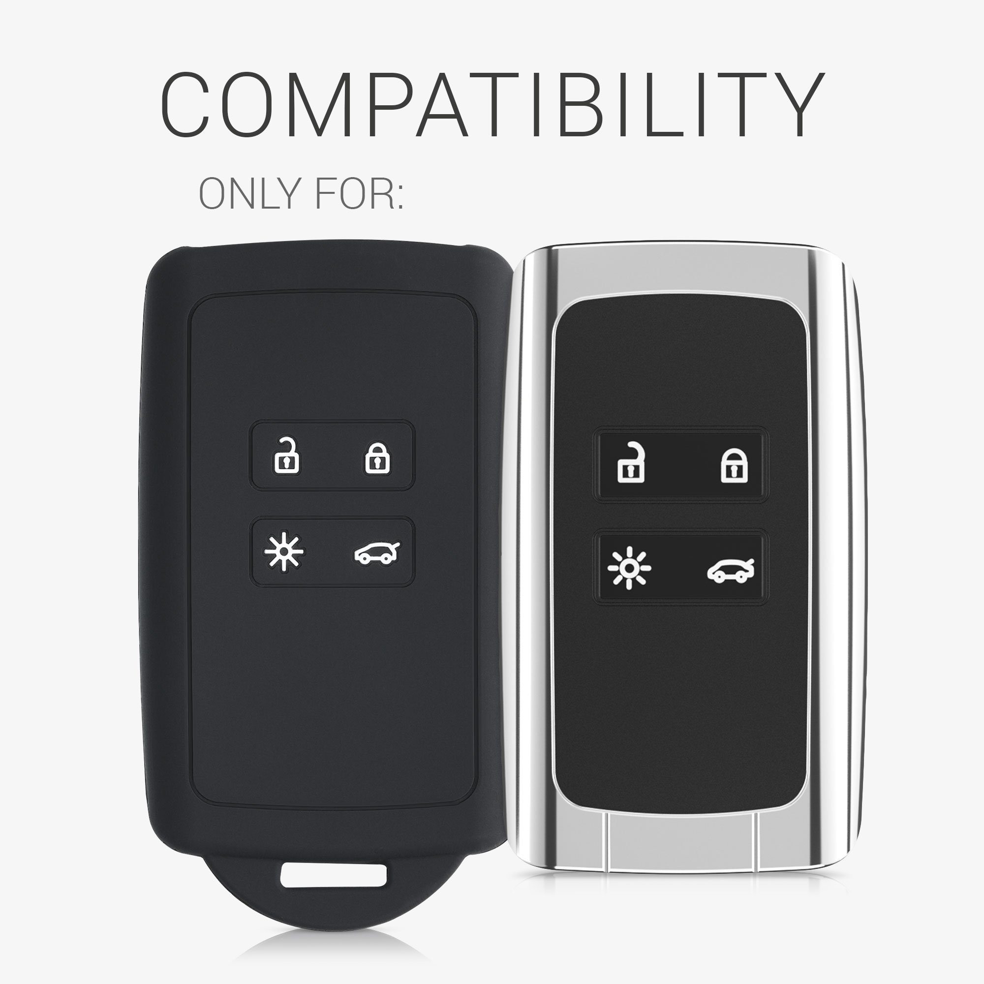 kwmobile Schlüsseltasche für Silikon Autoschlüssel Schutzhülle Schlüsselhülle Renault, Hülle