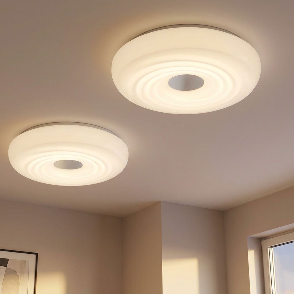 GLOBO LIGHTING LED Deckenleuchte, LED-Leuchtmittel fest verbaut, Warmweiß, Deckenleuchte Deckenlampe LED rund weiß Esszimmerleuchte in weiß