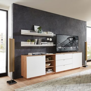 Lomadox Sideboard CUST-36, Fernsehschrank Artisan Eiche mit weiß, Breite 240 cm