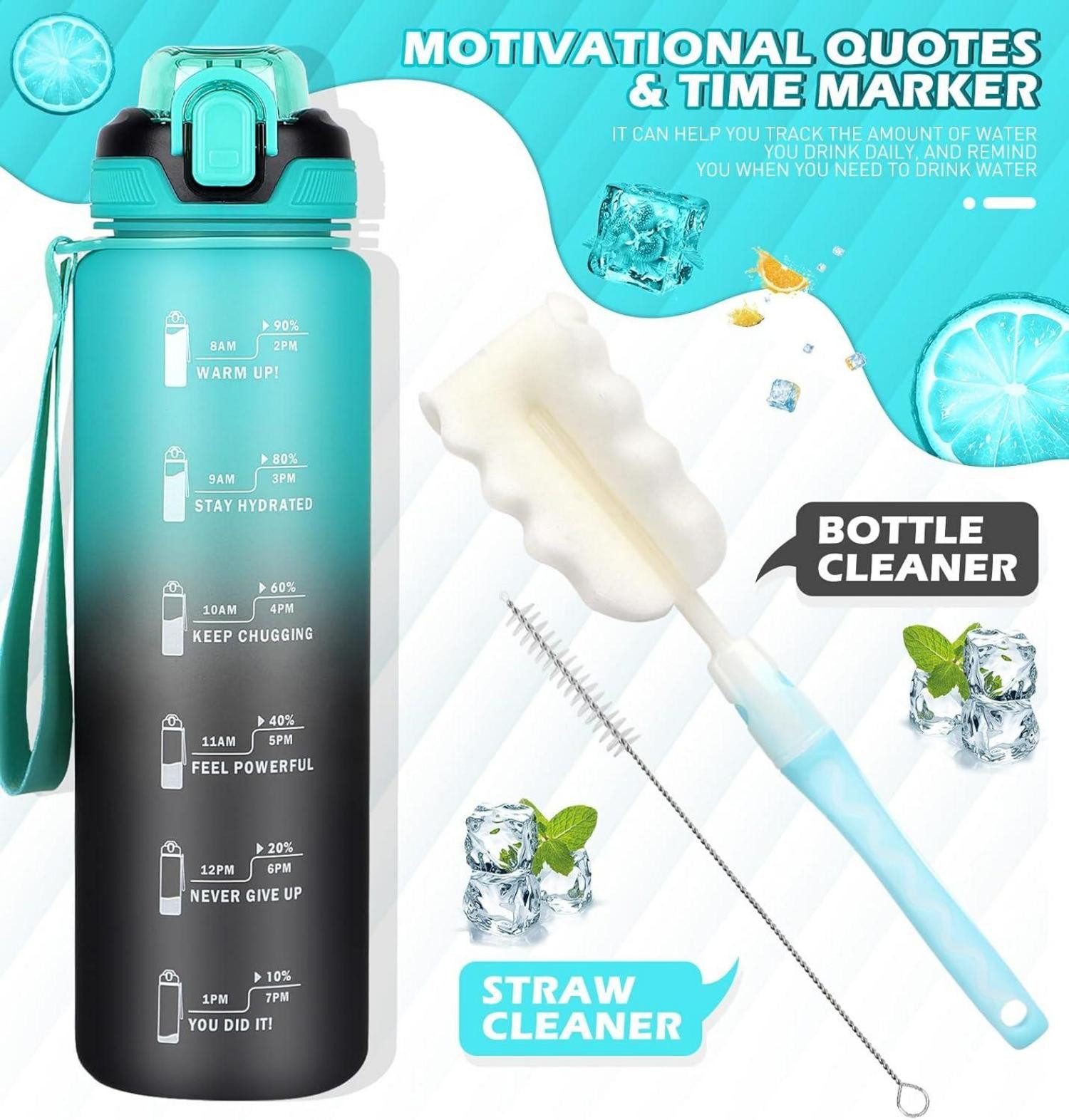 LuxusKollektion Organizer Trinkflasche 1L mit Strohhalm günstig online kaufen