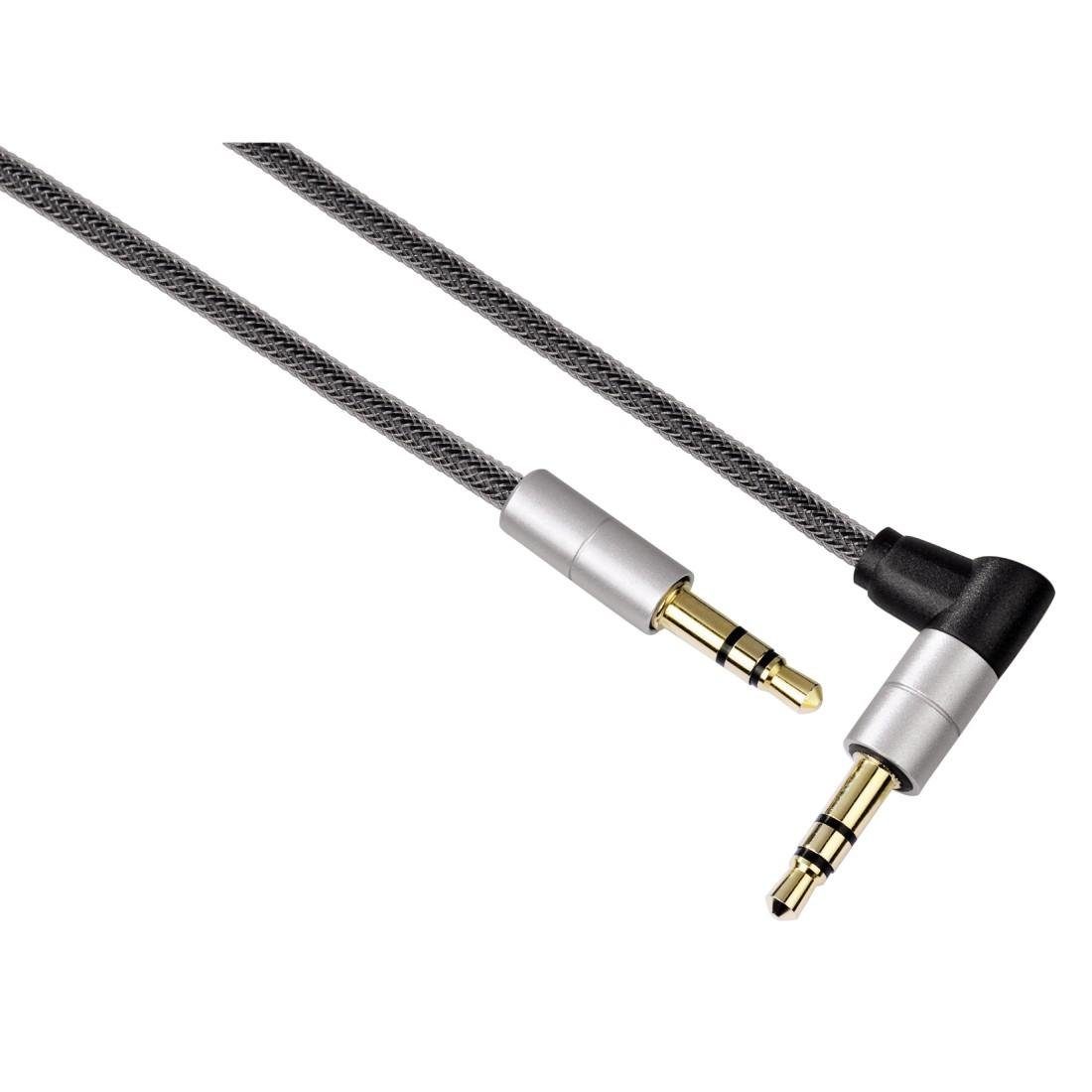 Verbindungskabel "AluLine", 3,5-mm-Klinke, Stecker-Stecker 90°, 0,75m Audio-Kabel
