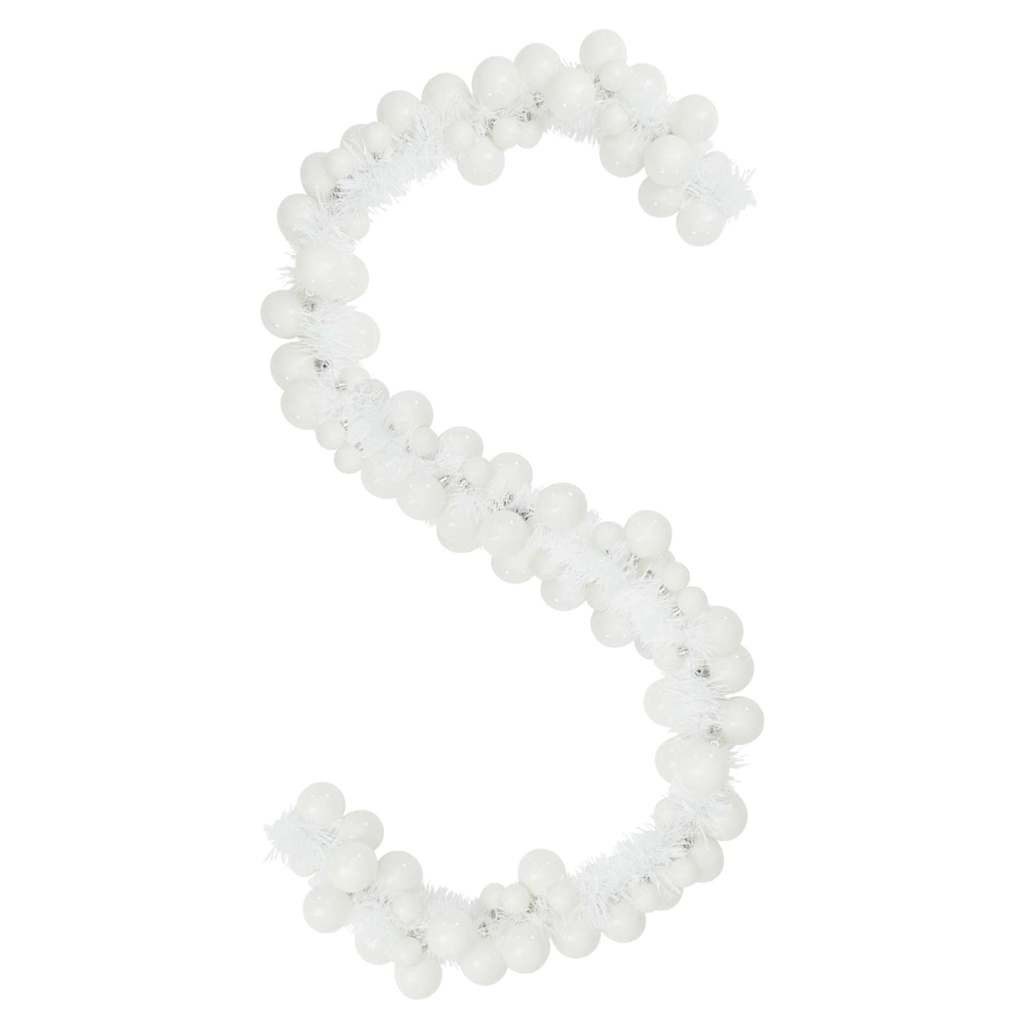 vidaXL Christbaumschmuck Weihnachtskugelgirlande Weiß 186 cm Polystyrol (1-tlg)