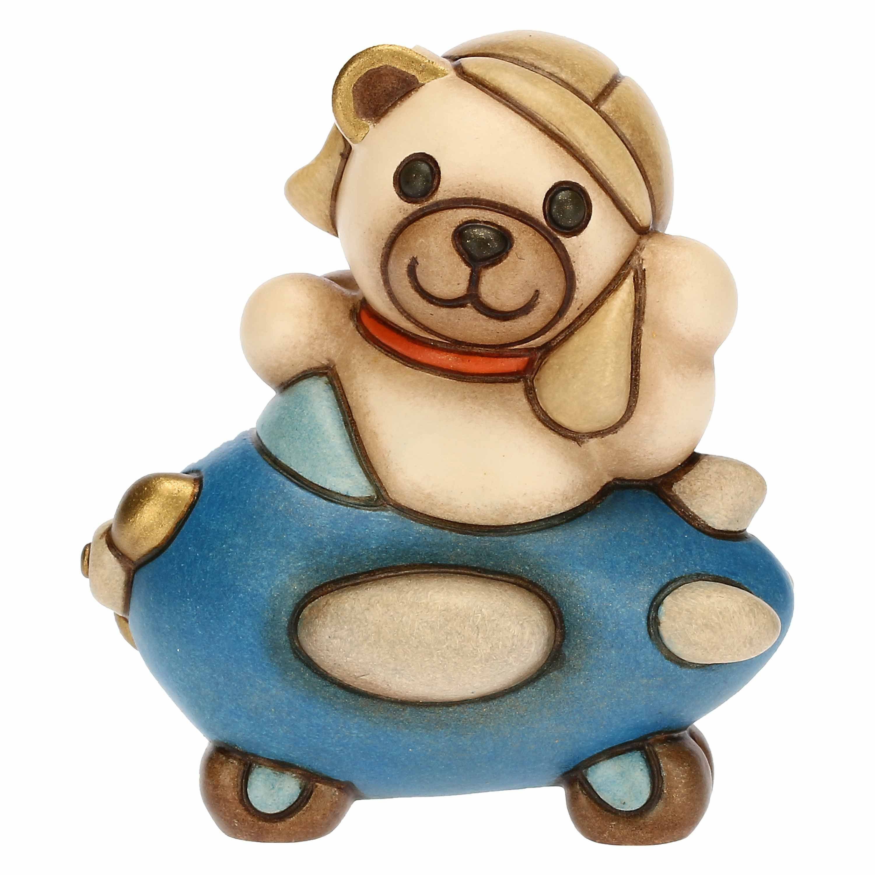 Thun Keramik-Spardose Teddy – Handbemalte Geschenkidee Mit Glücksklee (12,8x10x12,8 Cm)