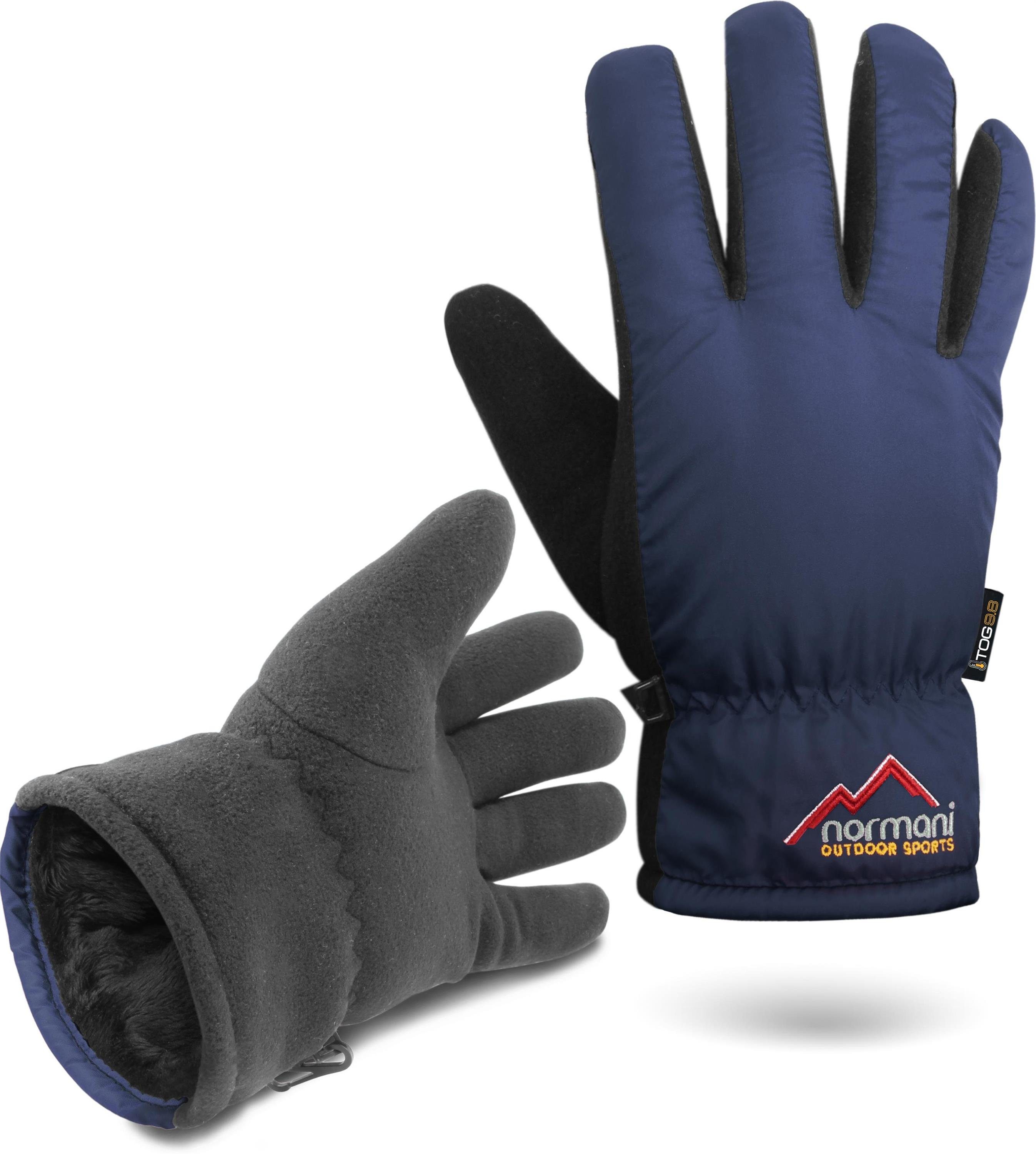 normani Skihandschuhe Herren Handschuhe Lupus Fleece Winterhandschuhe - TOG-Wert Skihandschuhe Thermohandschuhe -10°C bis 9.8 Navy Innenfutter mit