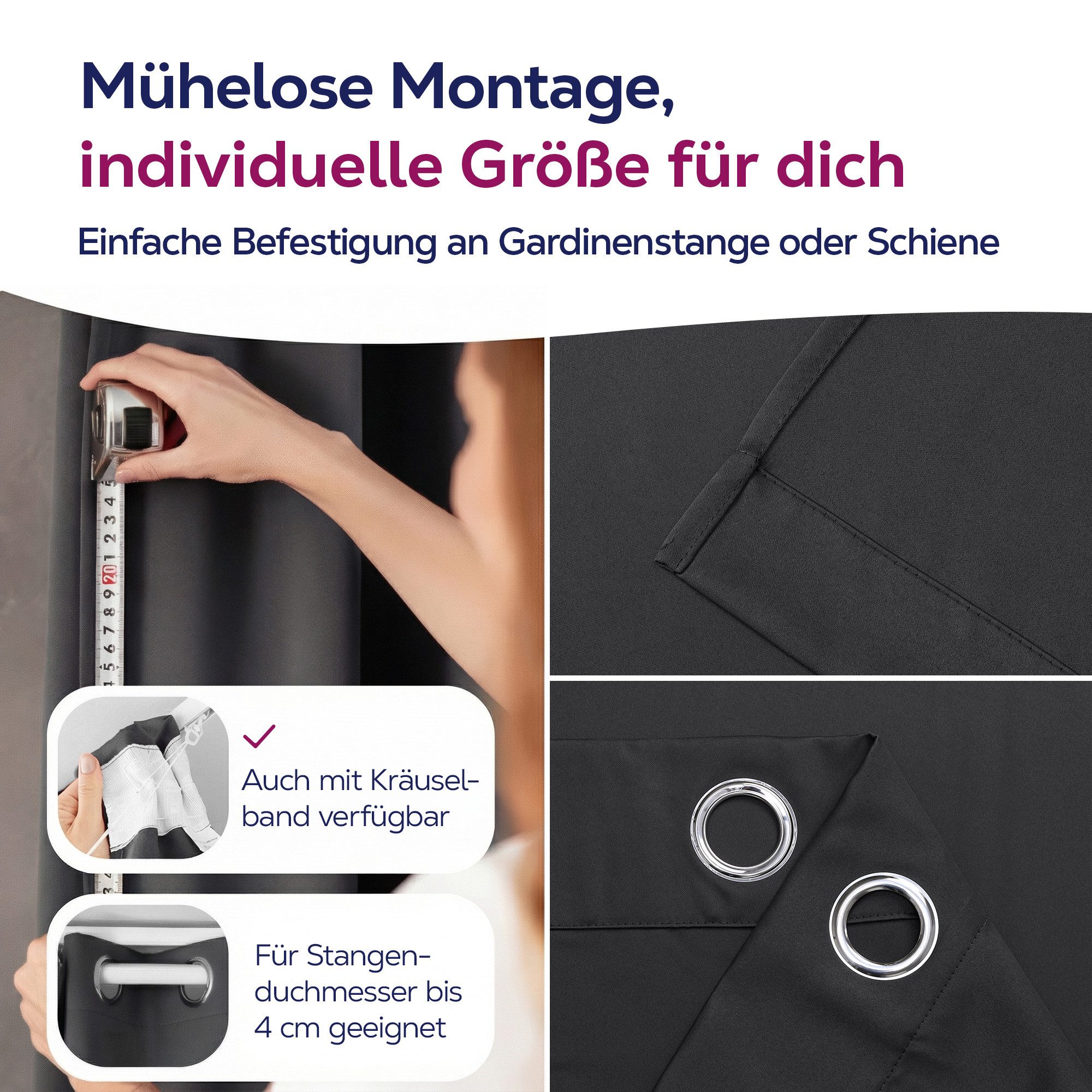 Beautex Verdunkelungsvorhang mit Ösen Vorhang, Gardine blickdicht abdunkelnd (1 St), Ösen, verdunkelnd, Blackout, blickdicht, waschbar, Ösenaufhängung, Farbwahl – Bild 5 von 5