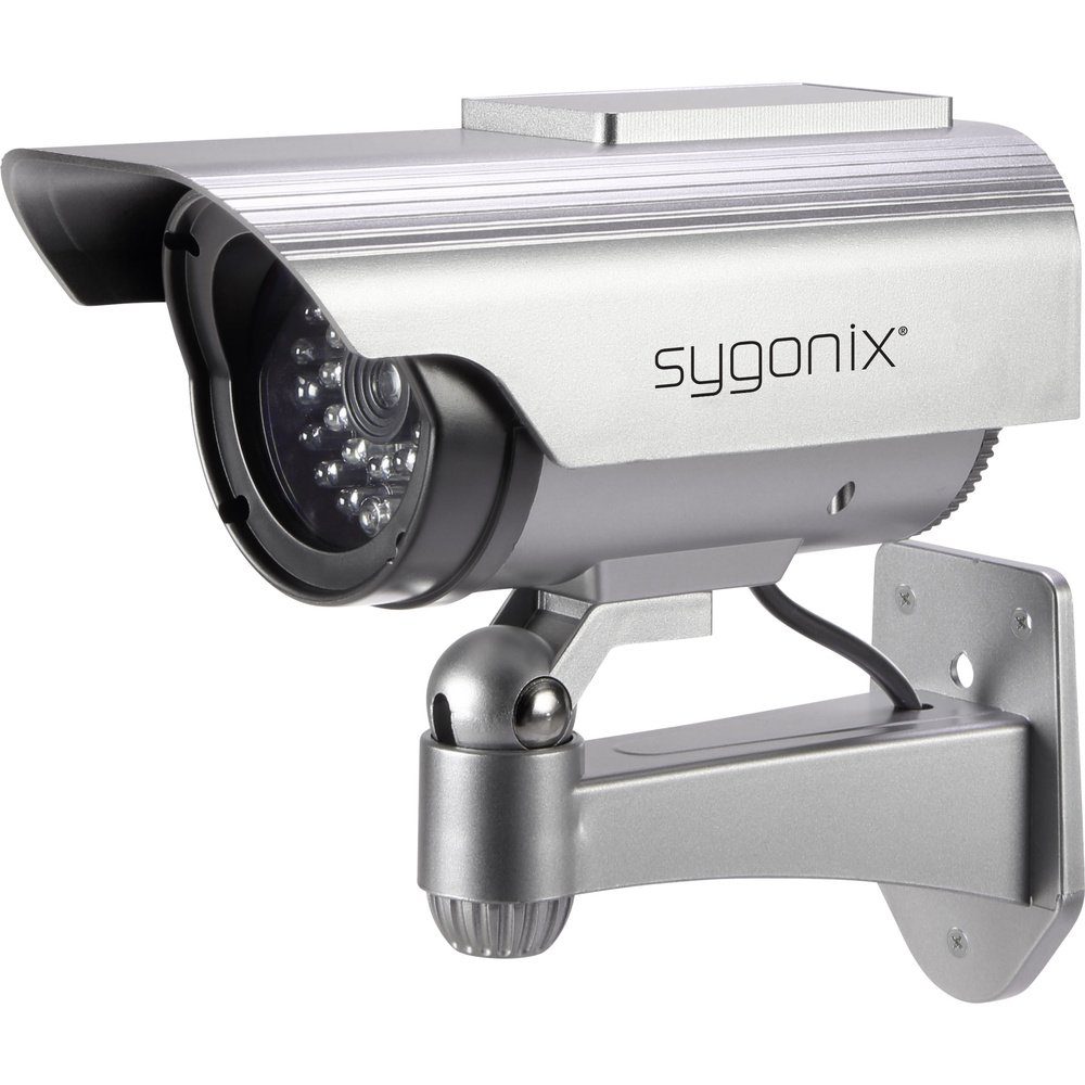 Überwachungskamera Attrappe Sygonix SY-3420674 Kamera-Attrappe mit Solarmodul, mit blinkender LED