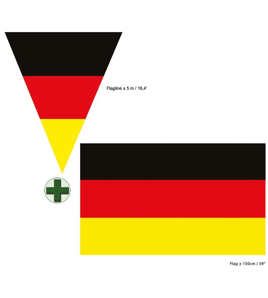Karneval-Klamotten Kostüm Fahne Flagge Deutschland mit Girlande Fußball, Weltmeisterschaft WM EM Fan Artikel Fußball Party