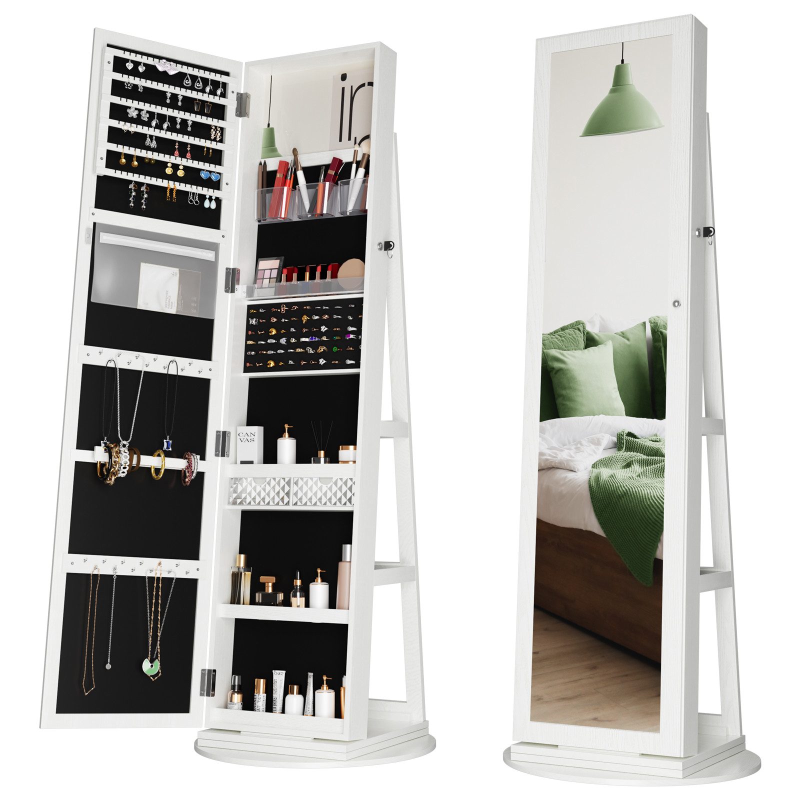 Dripex Schmuckschrank Schmuck Spiegelschrank mit Ganzkörperspiegel günstig online kaufen