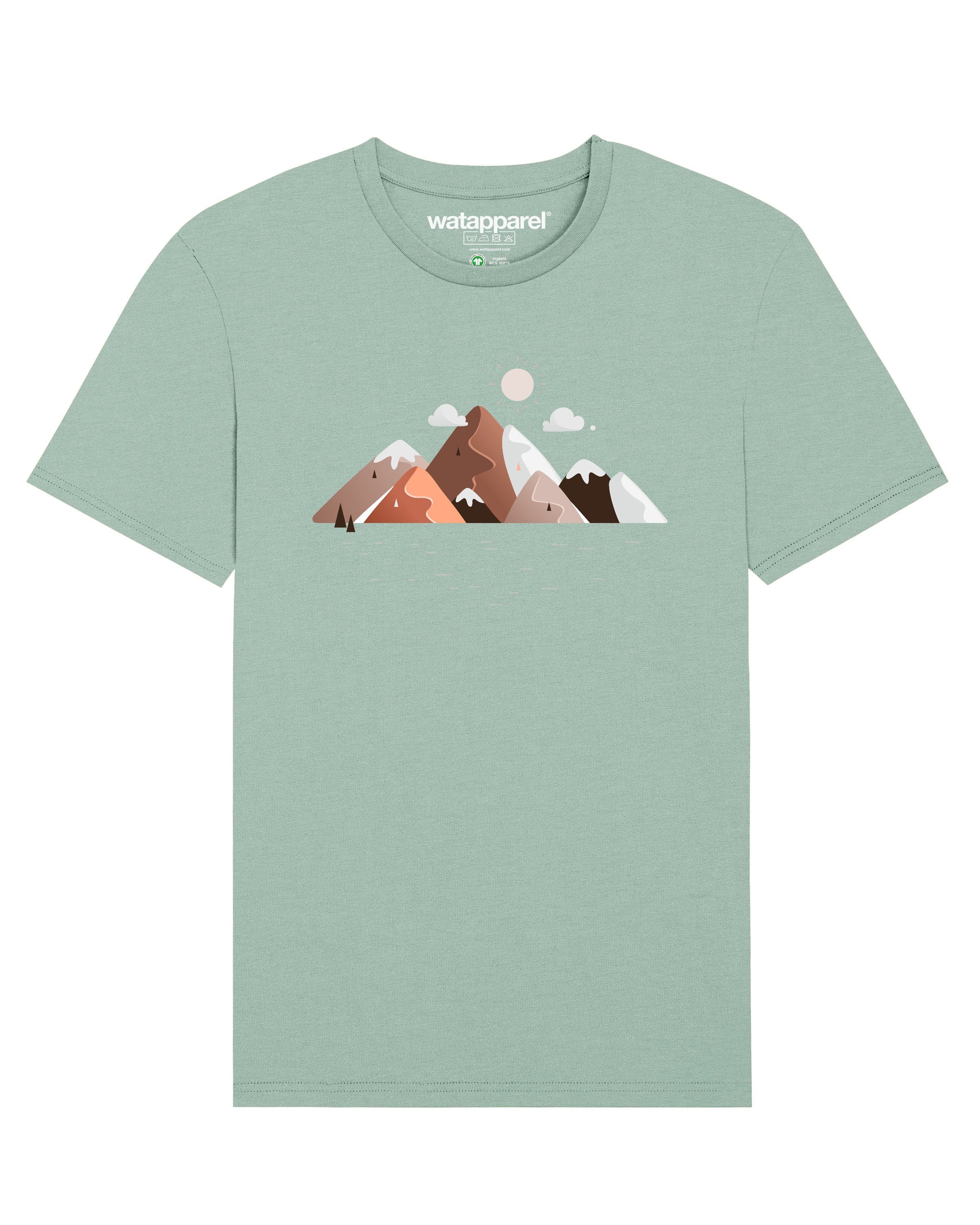 wat? Apparel Print-Shirt Mountains & Moon (1-tlg) Aloe