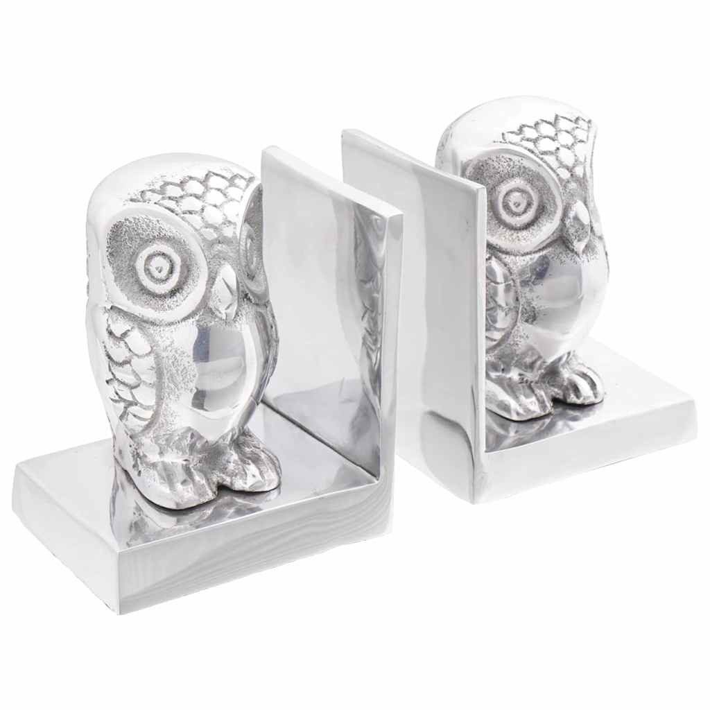 vidaXL Buchstütze Подставки для книг 2 pcs Silber 7 x 9 x 11 cm Aluminium (2 St)