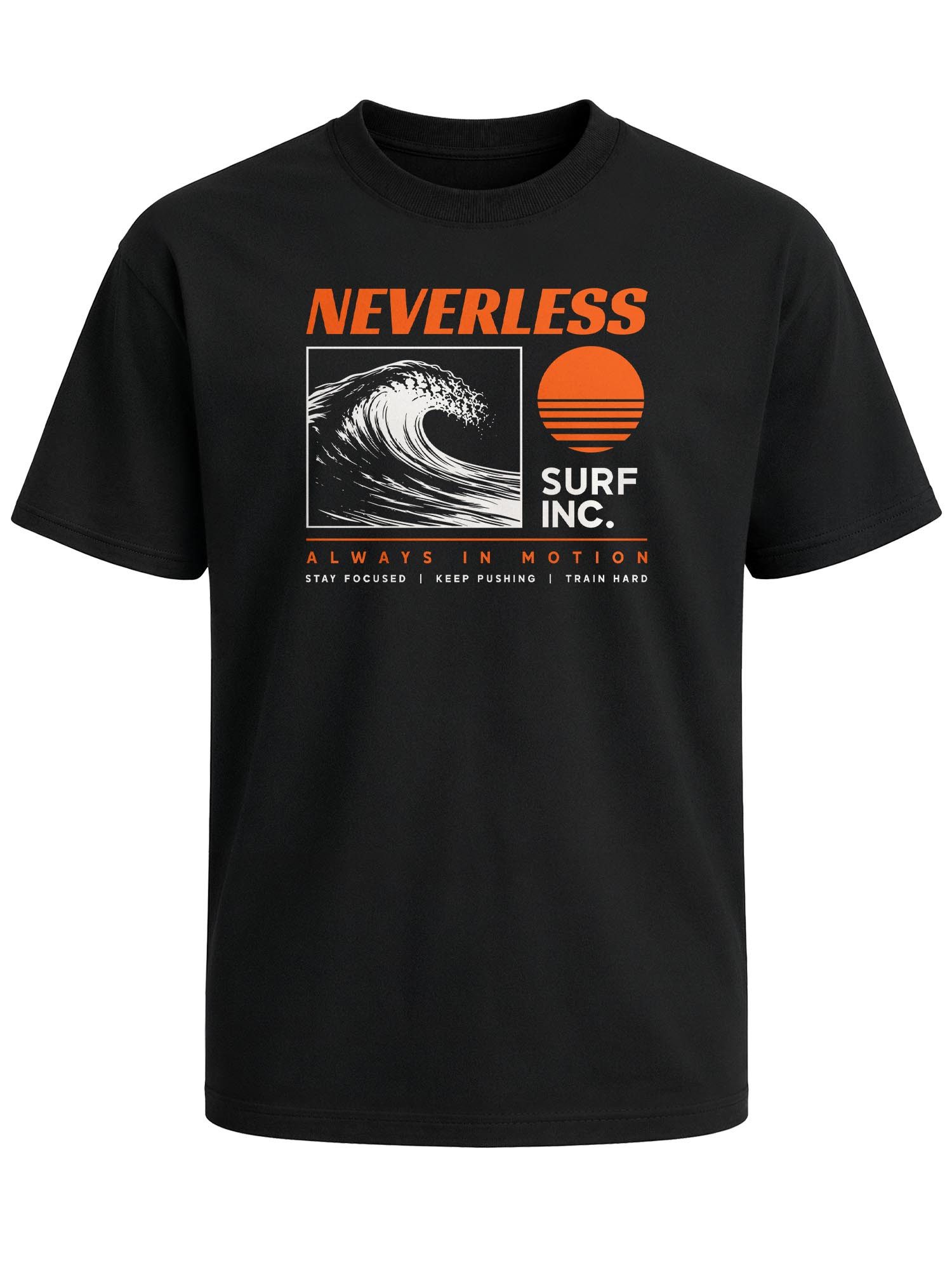 Neverless Oversize-Shirt Herren T-Shirt - Surfing Design - wave - Oversized Relaxed Fit mit Print