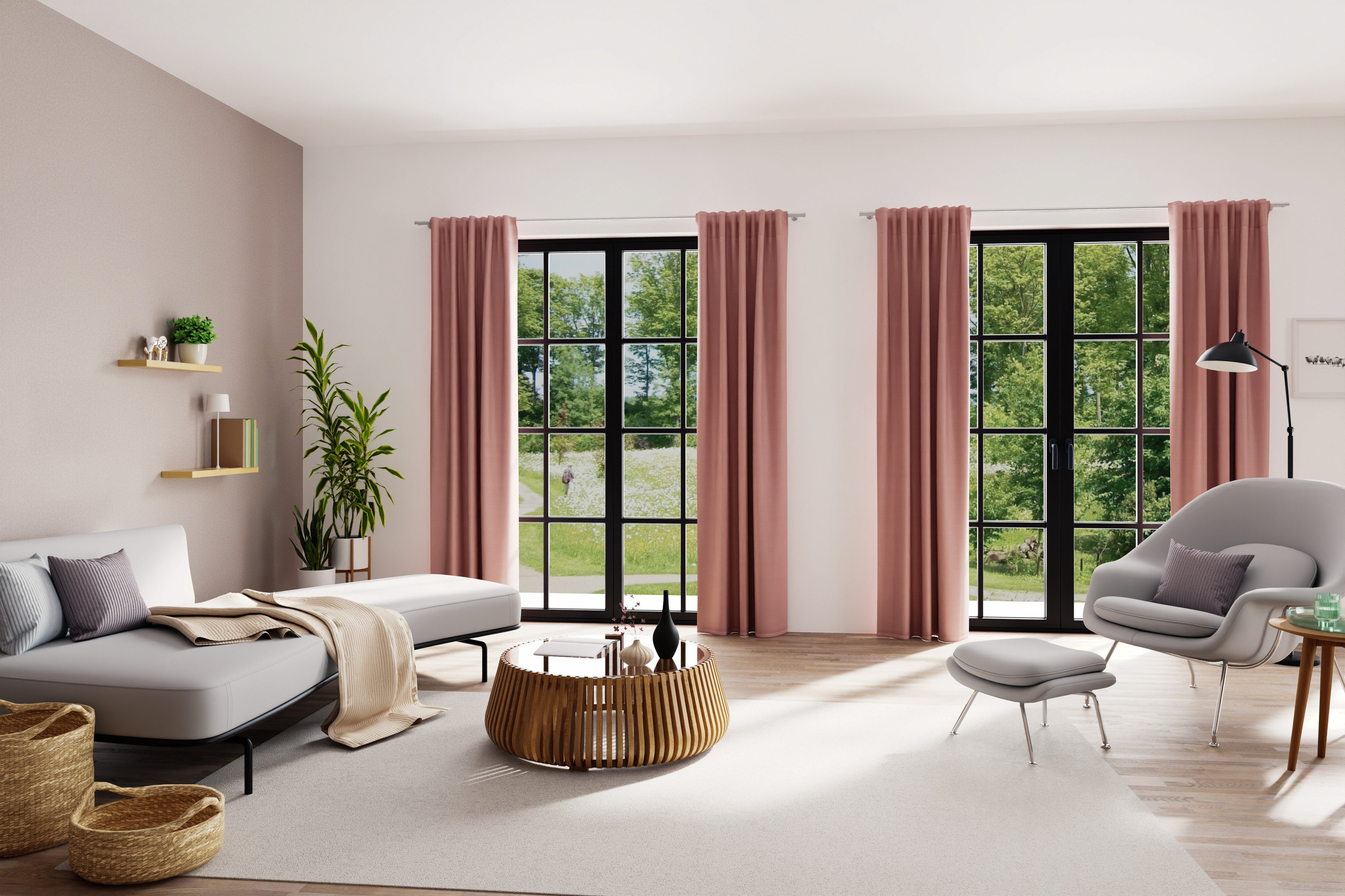 HOMING Gardine Merle (1 St), verdeckte Schlaufen, blickdicht, Fertigschal