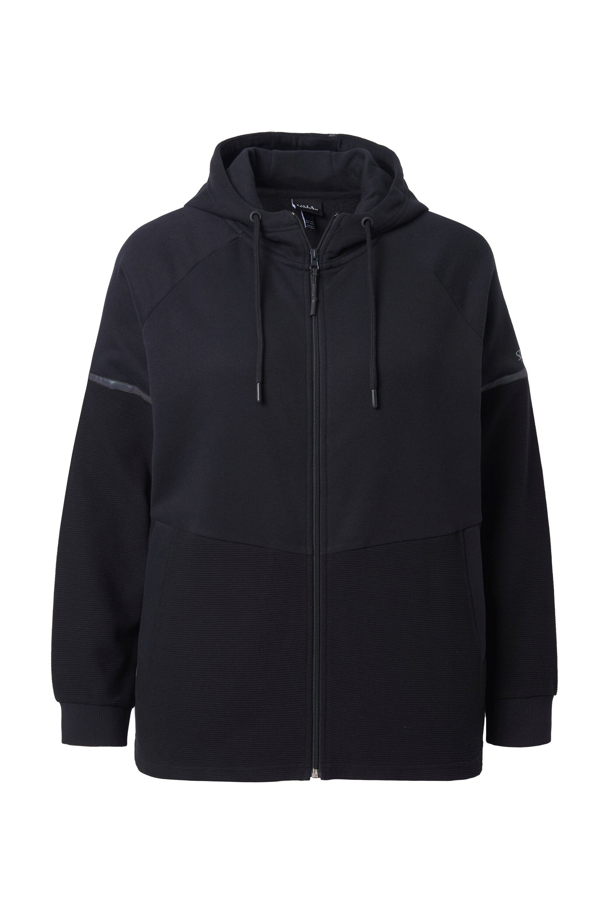 Ulla Popken Sweatjacke Sweatjacke Reflektor-Bänder Kapuze günstig online kaufen