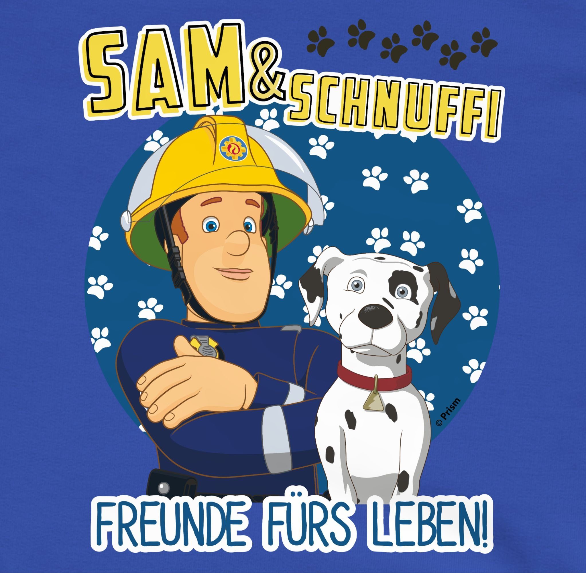 Feuerwehrmann Sweatshirt Schnuffi 1 - Royalblau Sam Freunde fürs Shirtracer & Mädchen Leben Sam