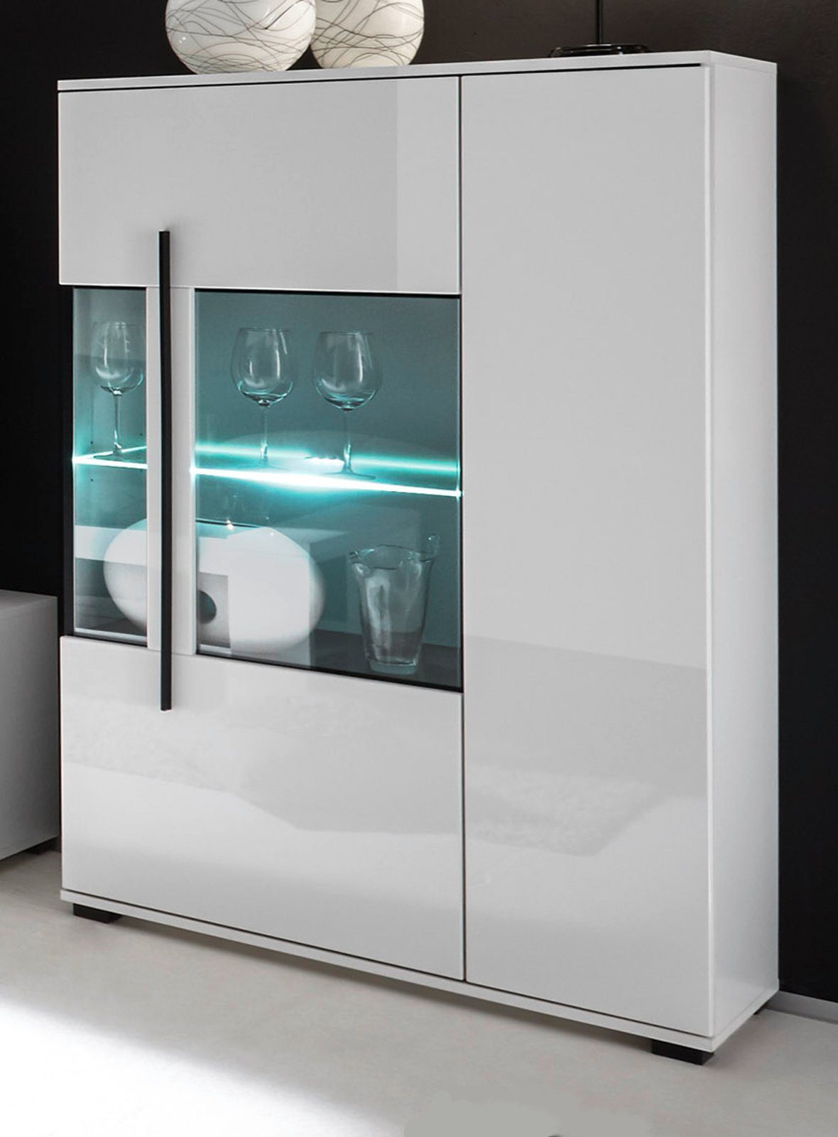 Furn.Design Highboard Design-D (Vitrinenschrank 2-türig, ca. günstig online kaufen