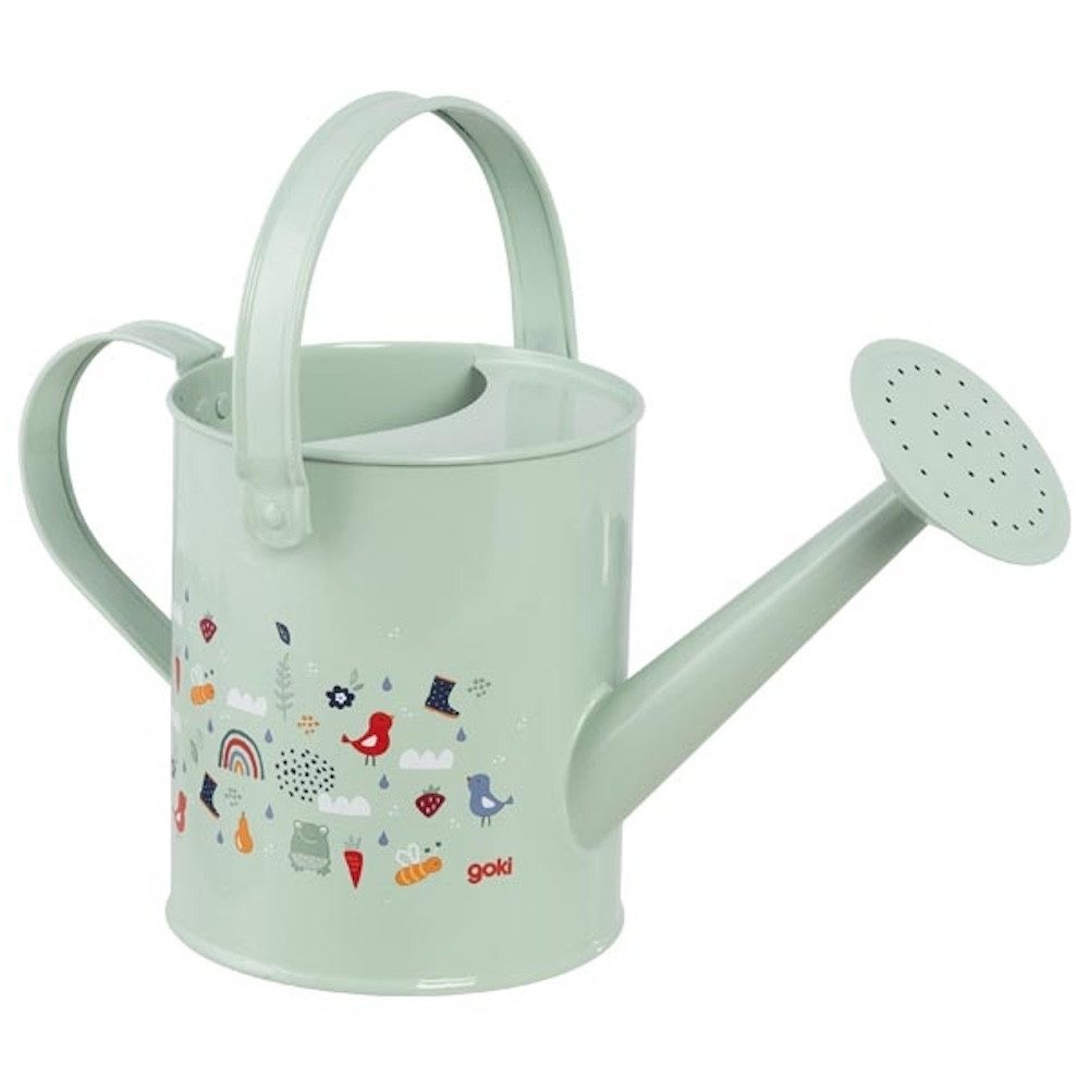 goki Gießkanne Frühling Kindergießkanne (Set, 1-tlg., 1), gedeckte Farben mit niedlichem Frühlings-Motiv