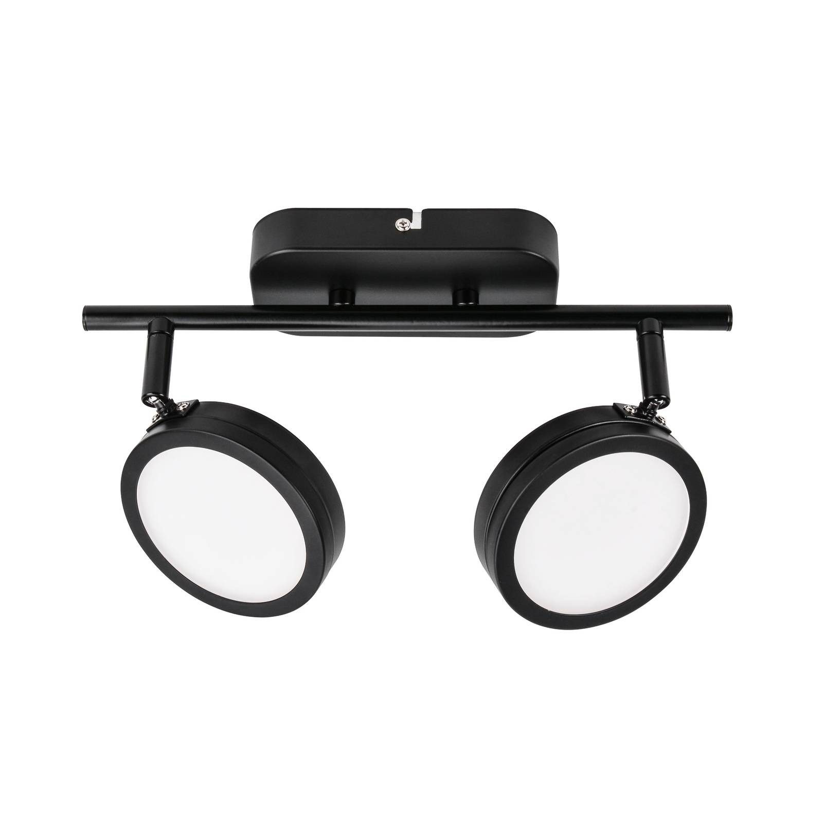 Lindby Deckenstrahler Neros, Metall, Schwarz Farbwechsel warmweiß / tageslicht IP20, 2 x 6 W LED, Farbwechsel warmweiß / tageslicht