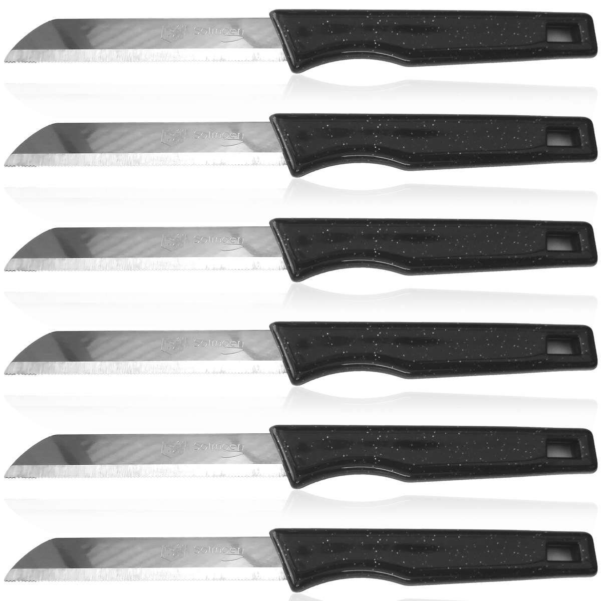 Solingen Allzweckmesser 'Grün Flitzer' – 6-teiliges Set, Sehr Scharf Mit Zackenschliff