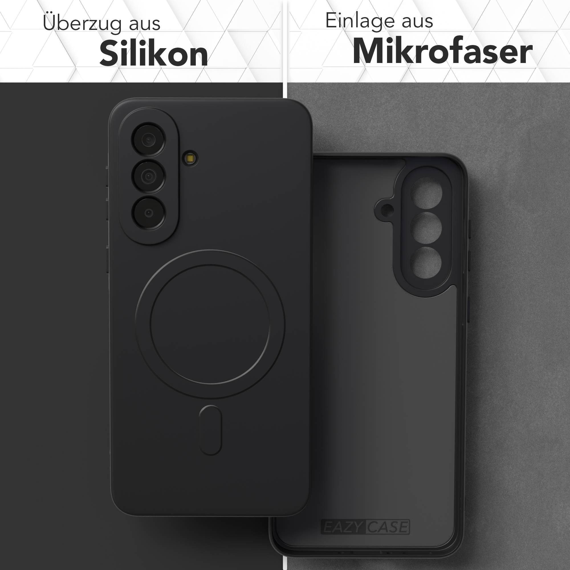 EAZY CASE Handyhülle MagSafe Silikon für Samsung Galaxy A57 6,7 Zoll, Schutzhülle mit MagSafe kratzfest Back Cover Kameraschutz Schwarz – Bild 3 von 5