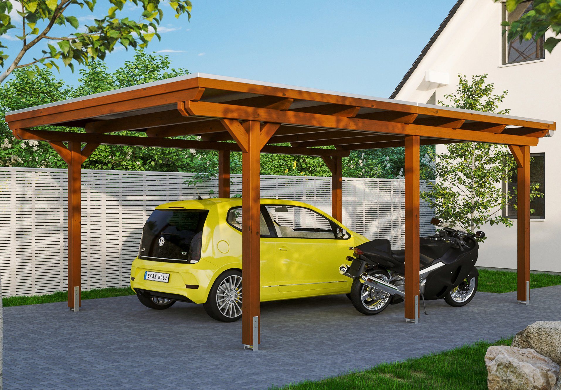 223 404x604 cm Einfahrtshöhe BxT: Einzelcarport cm, Skanholz Emsland,