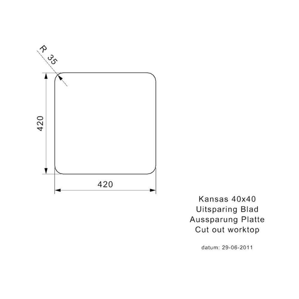 Kansas Reginox Edelstahl, REGINOX Einbaubecken cm 44/44 40x40 Edelstahlspüle