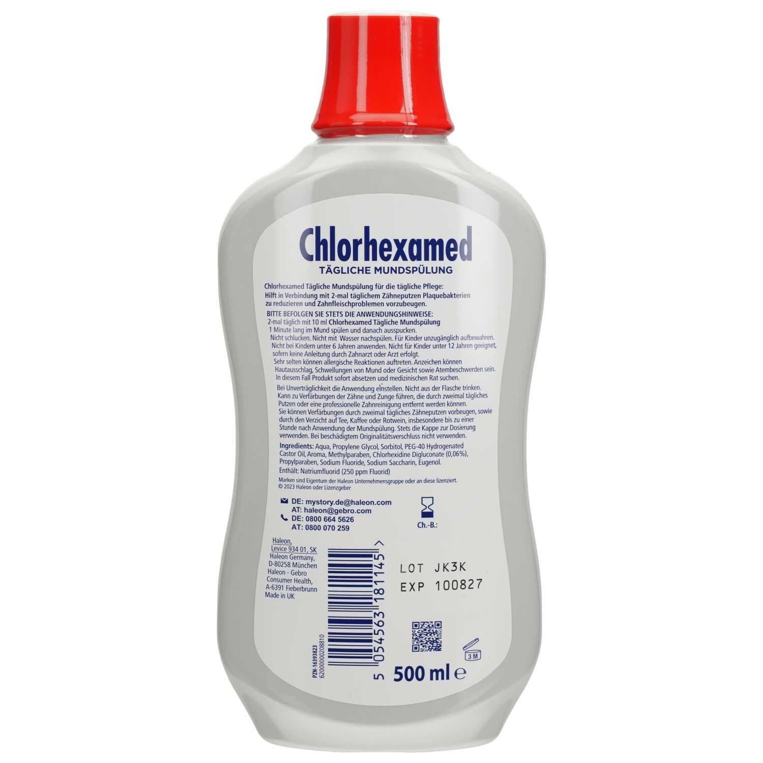 HALEON Mundspülung CHLORHEXAMED tägliche Mundspülung 0,06%, 500 ml, Speziell für die langfristige Mundhygiene entwickelt.