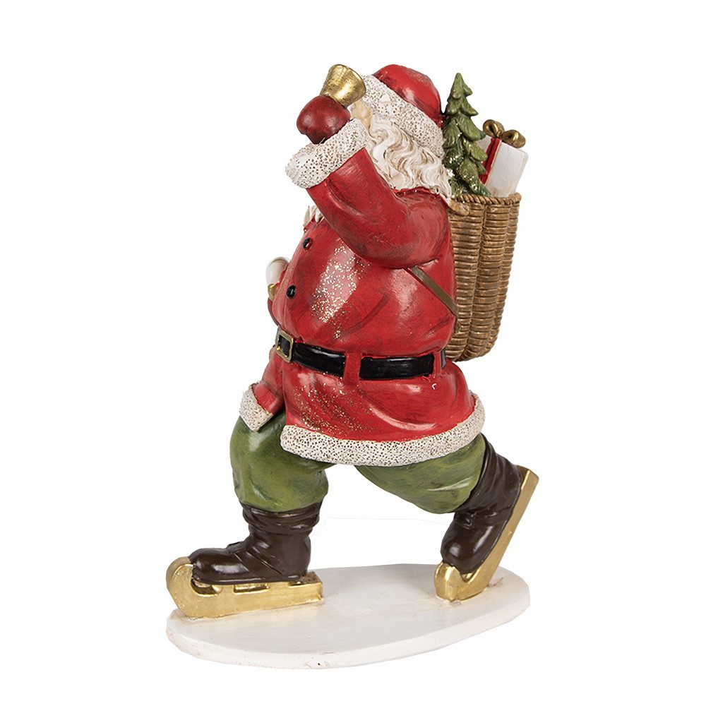 Clayre & Eef Weihnachtsmann Figur Weihnachtsmann 14x11x20 cm Rot Polyresin Weihnachtsdekoration, Weihnachtsfigur, Sammelfigur, Dekofigur