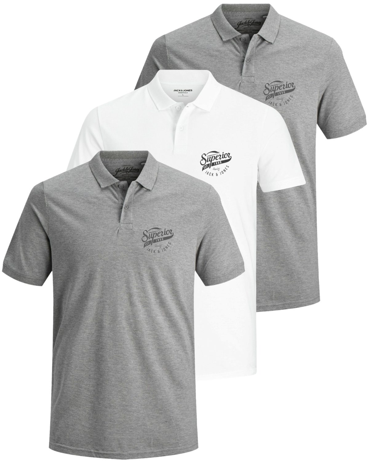 Jack & Jones Poloshirt (Spar-Set, 3er-Pack) mit besticktem Logo