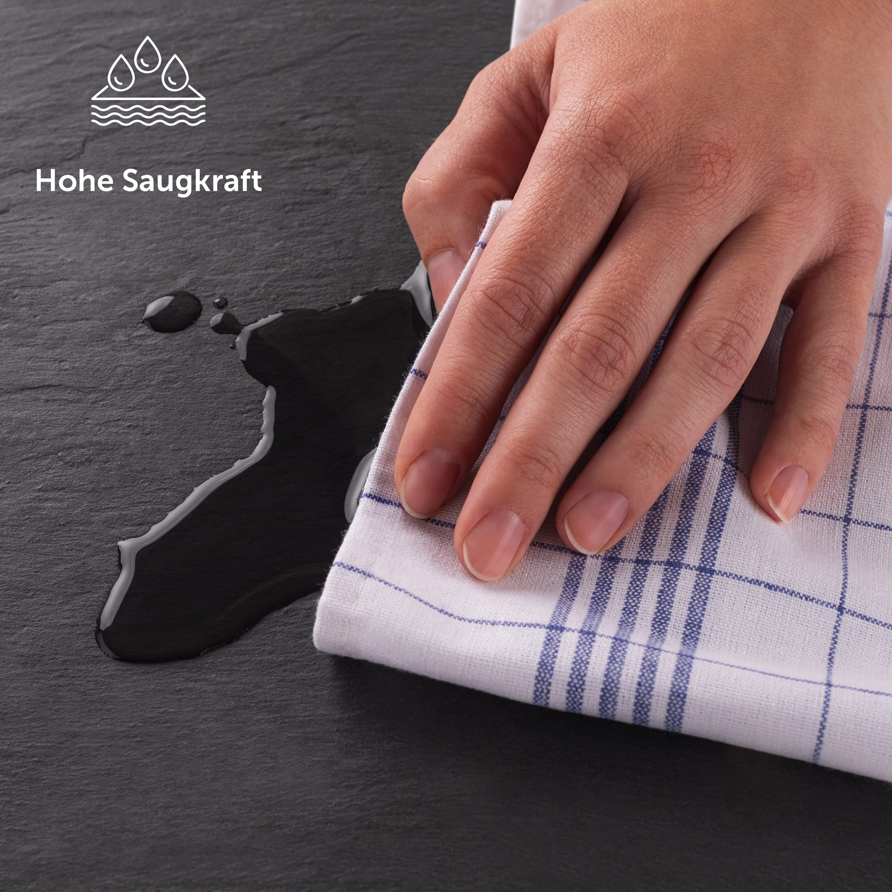 Blumtal Geschirrtuch Hochwertige im praktischen Set, (Set, 5-tlg., Set bestehend aus 5, 10 oder 20), in der Größe 50x70 cm, 100% Baumwolle – Bild 3 von 5