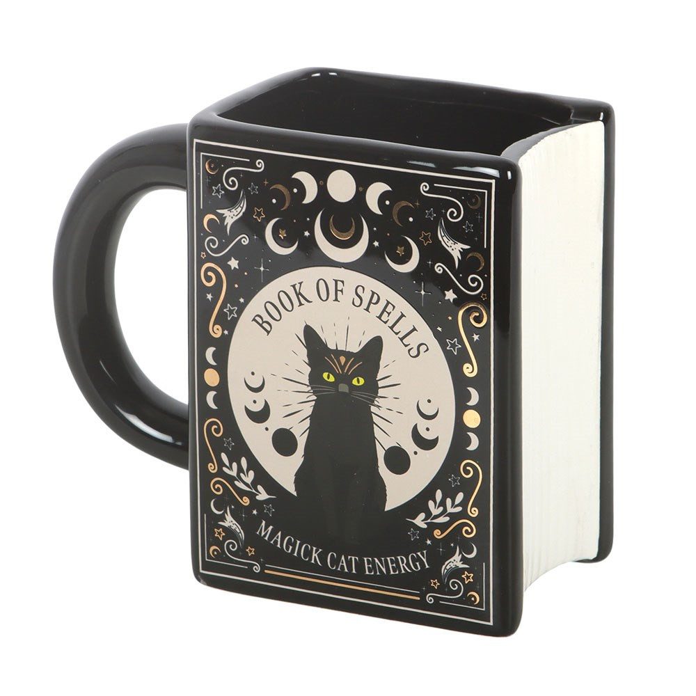 Something Different Tasse Book of Spells Magick Cat Katzen Gothic Tasse Buchform