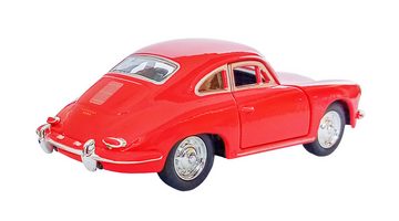 Welly Modellauto PORSCHE 356B Modellauto 12cm aus Metall Modell Auto 75 (Rot), Spielzeugauto mit Rückzug Spielzeug Kinder Geschenk