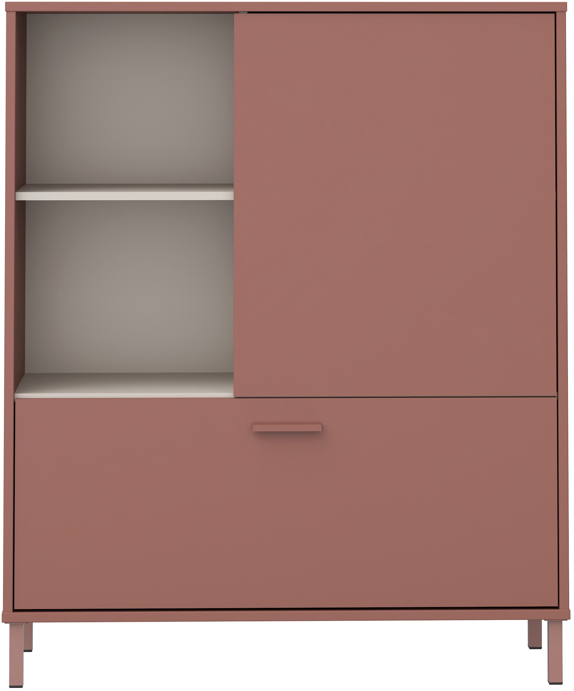 FORTE Hochkommode Milles Jugendzimmer, Trendiges Dekor, Vollauszug, B/H/T 105,9/124,8/41,5