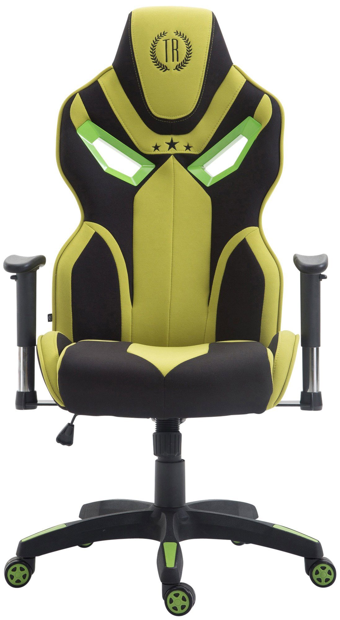 CLP Gaming Chair Fangio Laufrollen schwarz/grün Stoff, mit