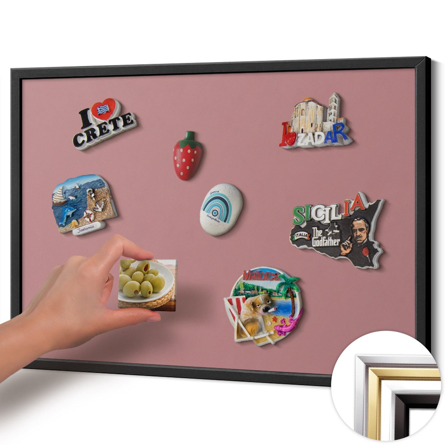 Tulup Magnettafel mit schwarzem Rahmen, einfarbigen Farben, für das Homeoffice, Magnetisches Memoboard Dekorative für Erinnerungen
