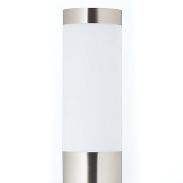 Lightbox Außen-Stehlampe, ohne Leuchtmittel, Außen Sockellampe mit 51 cm, E27, max. 40 W, Edelstahl/Kunststoff