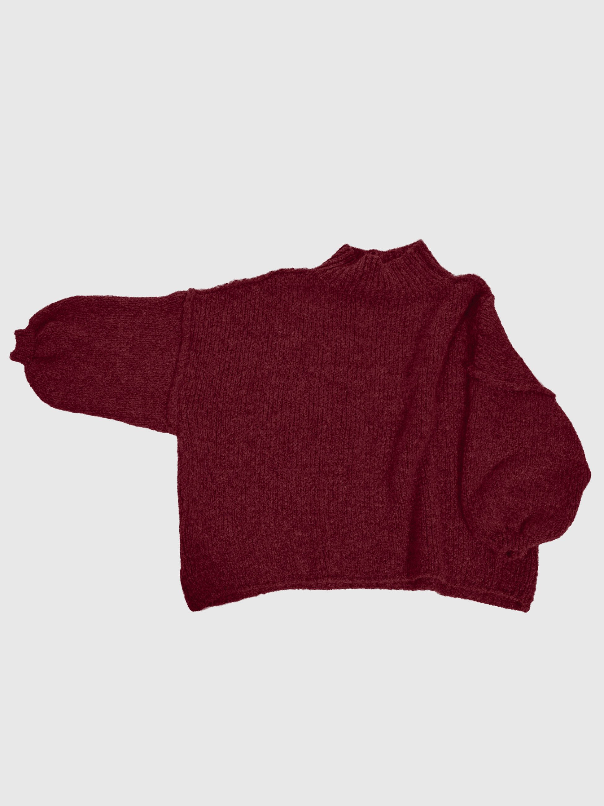 PEKIVESSA Strickpullover Ultra-Oversized Grobstrick-Pullover mit Ziernähten an den Ballonärmeln