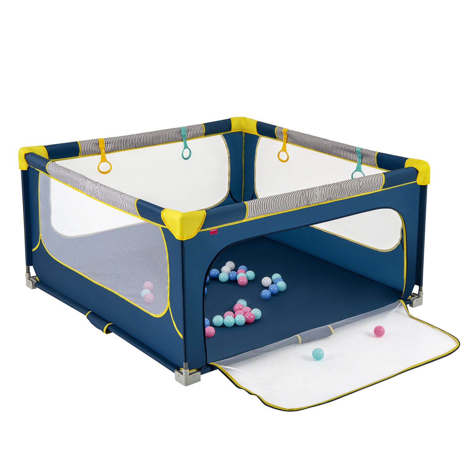 COSTWAY Laufstall 150*150cm, faltbar, mit 50 günstig online kaufen