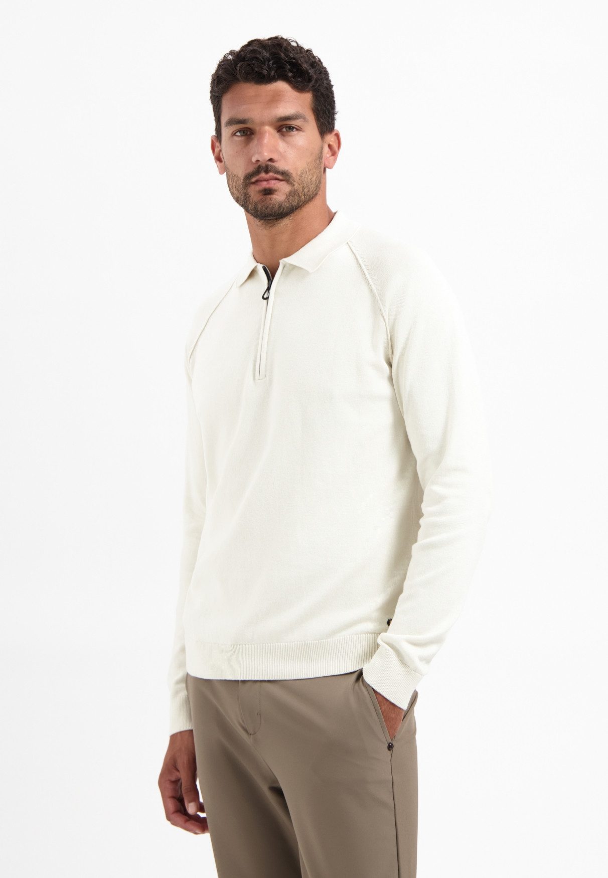 NO EXCESS Strickpullover Pullover Polo Half Zip Solid, Kit