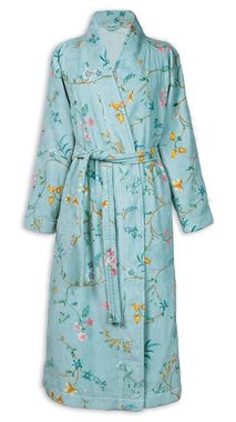 PiP Studio Bademantel Les Fleurs Bathrobe Blue S Blau 100% Cotton, terry velour, 380 GS, Bademantel Damen und Herren Morgenmantel Frottee