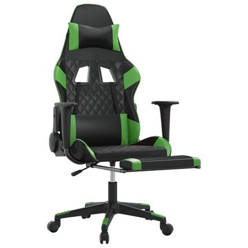 vidaXL Bürostuhl Gaming-Stuhl mit Fußstütze Schwarz und Grün Kunstleder Bürostuhl Home