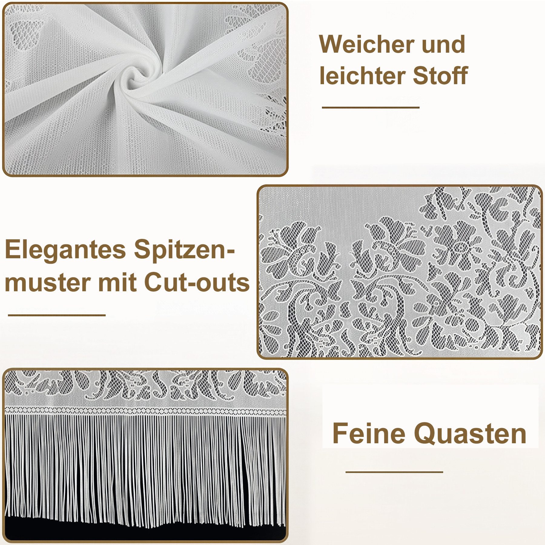Mutig Modeschal Modeschal Spitze Stola für Damen, weiches Lace Schultertuch Scha, (Festlicher Spitzenschal mit Quasten, elegantes Umschlagtuch, leichtes Schultertuch, Soft Chiffontuch, 185× 65 cm), Für Sommer Abendkleid Schal Abend Party Mesh Hochzeit Schals