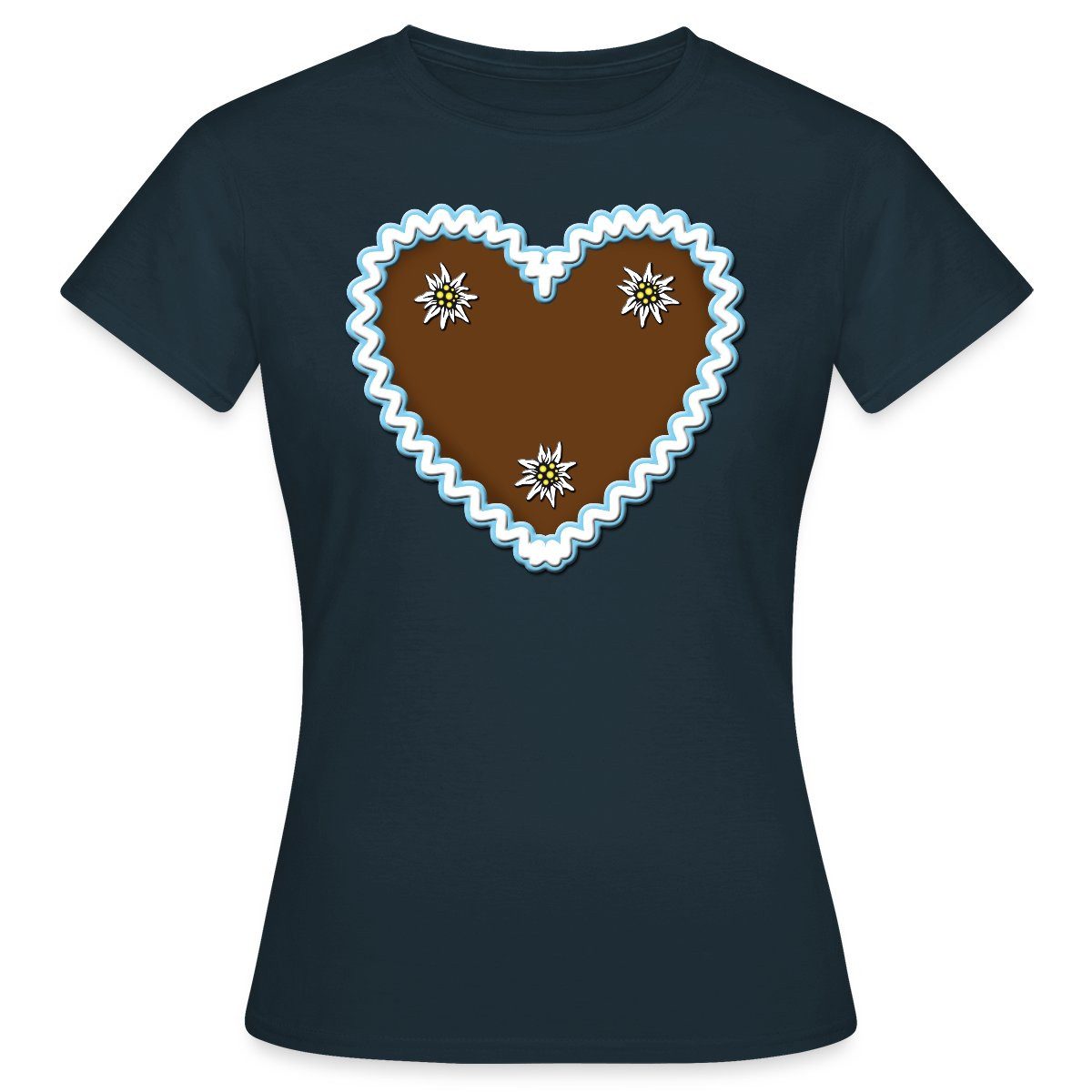 Spreadshirt T-Shirt Lebkuchenherz Design Mit Edelweiß günstig online kaufen