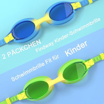 GelldG Schwimmbrille Kinder Schwimmbrille, 2 Stücke Schwimmbrille für Kinder Anti Nebel