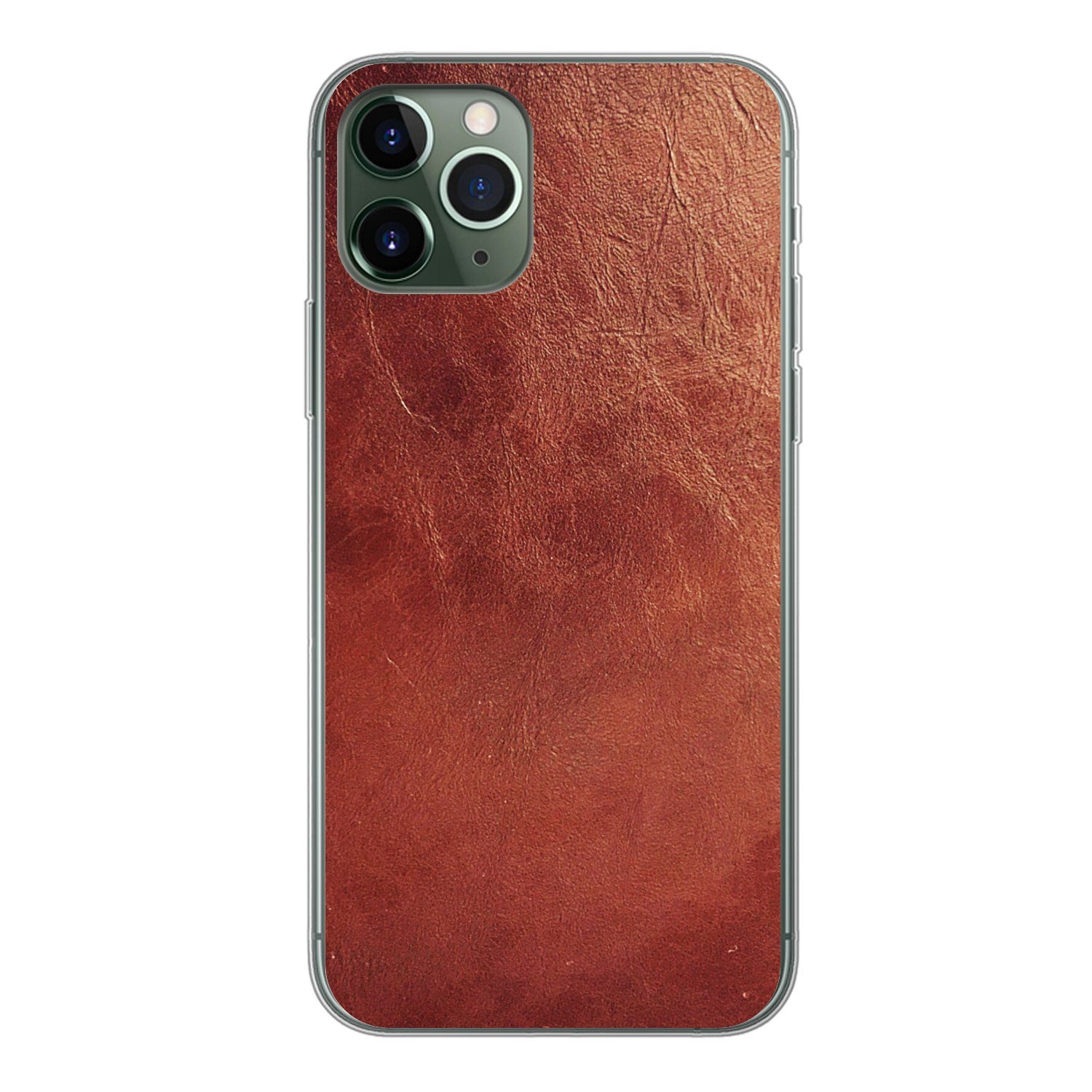 MuchoWow Handyhülle für Apple iPhone 11 Pro Leder - Lederoptik - Braun - Hell, Smartphone-Bumper, Print, Handy Schutzhülle Dünn